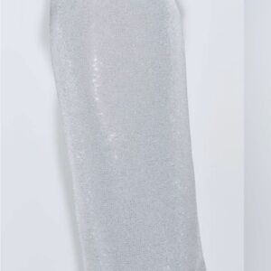 Zara Silver Sequin Pencil Skirt